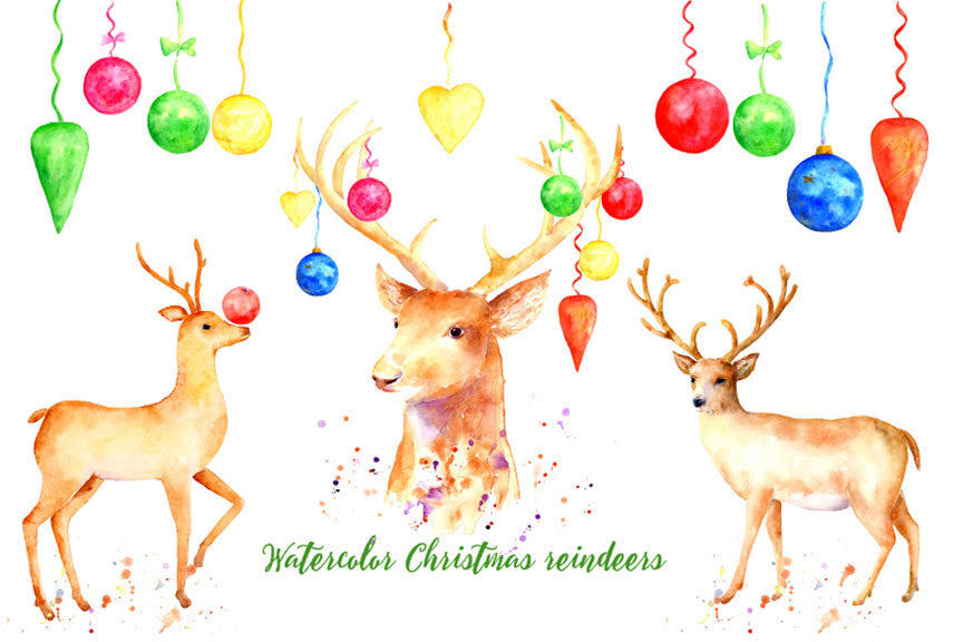 Christmas reindeer, reindeer head, baby reindeer, Christmas baubles, Christmas decoration