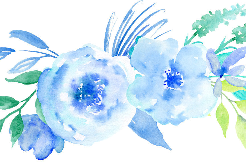 watercolor clipart frosty, blue rose, mint rose, greeting cards, watercolor illustration  