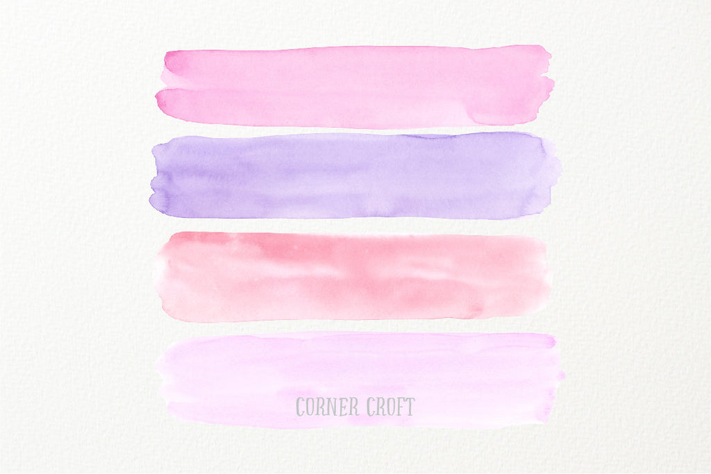 watercolor texture, watercolor brush stroke pink and purple, instant download 
