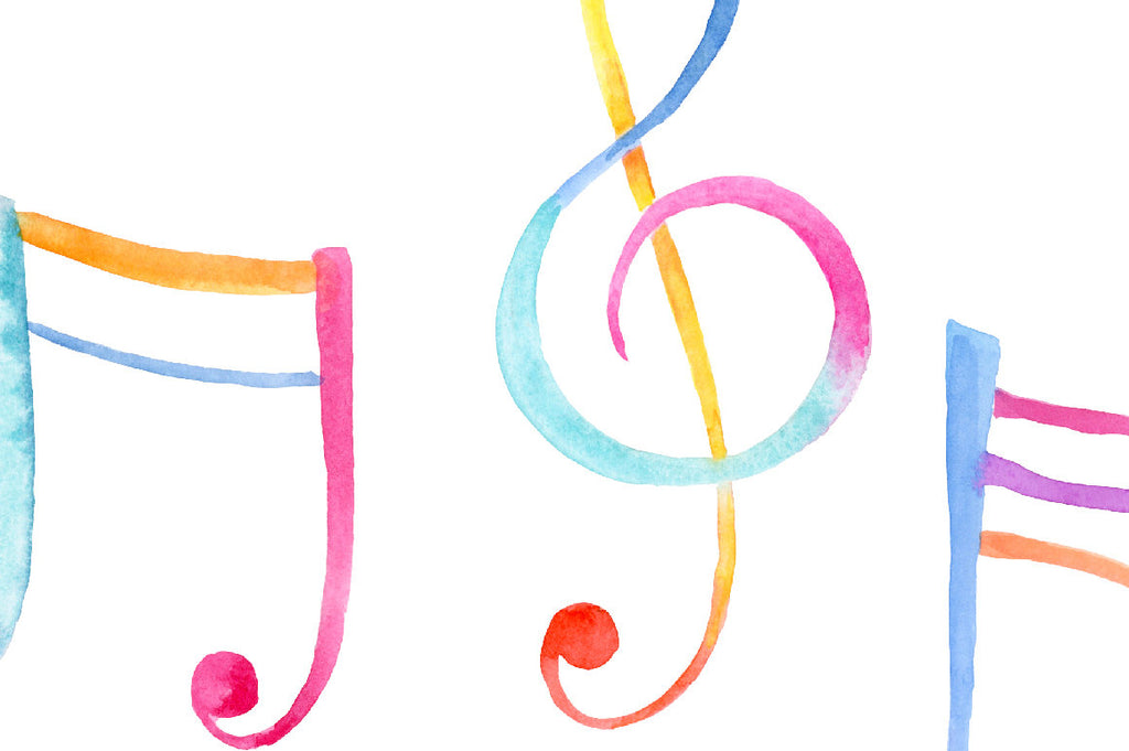 watercolor clipart music notes, instant download 