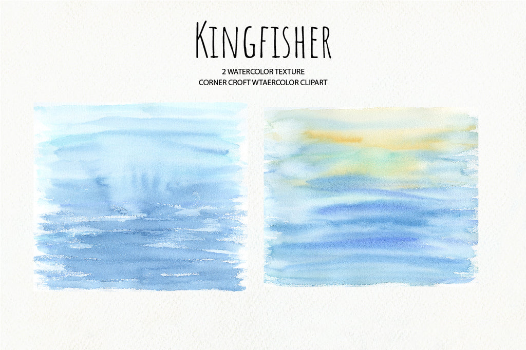 watercolor texture, kingfisher clipart