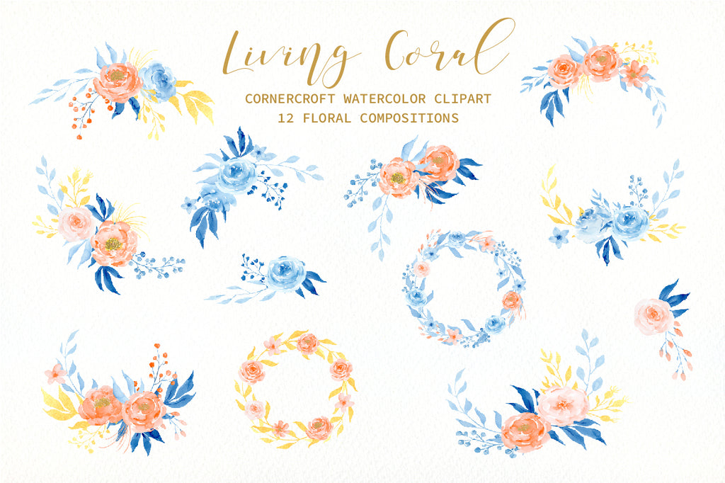 watercolor floral arrangment, instant download