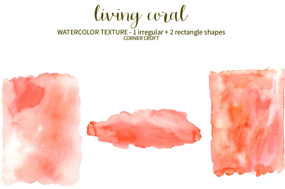 watercolor textured background in orange and living coral
