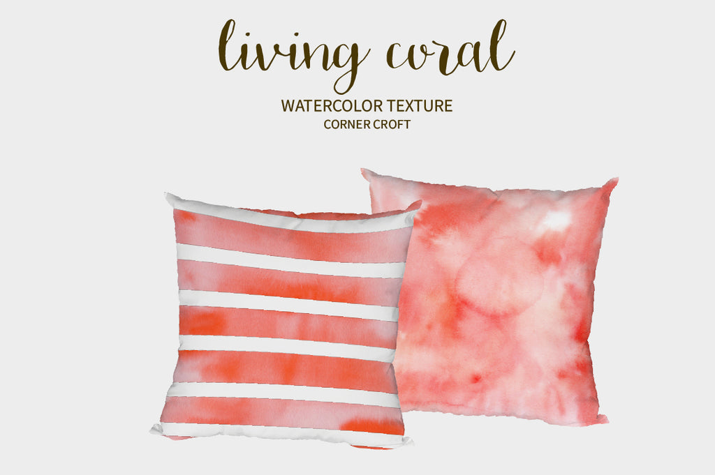 watercolor texture living coral for instant download