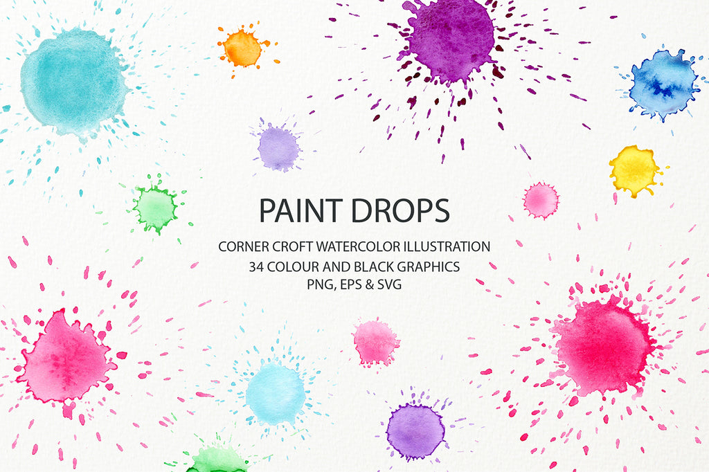 watercolor pastel color paint drop effect, svg, png, eps, graphics design asset