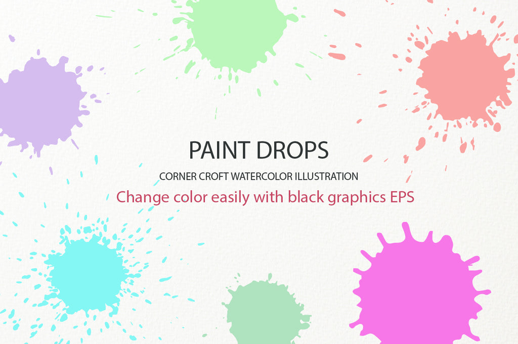 watercolor paint drop effect eps 