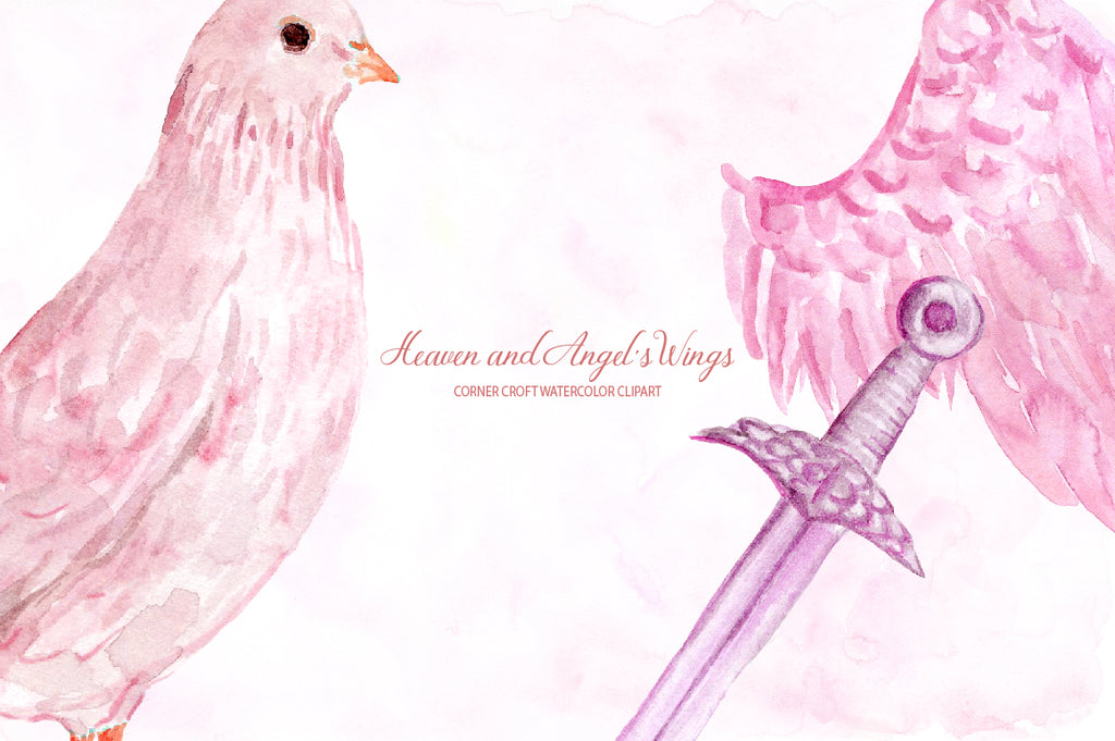 pink dove, heaven, pink angel's wing, instant download 