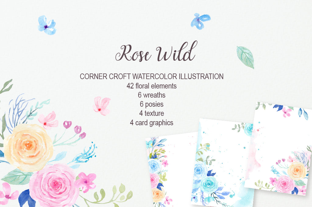 watercolor rose wild collection, pastel rose flowers, wreath, floral arrangments 