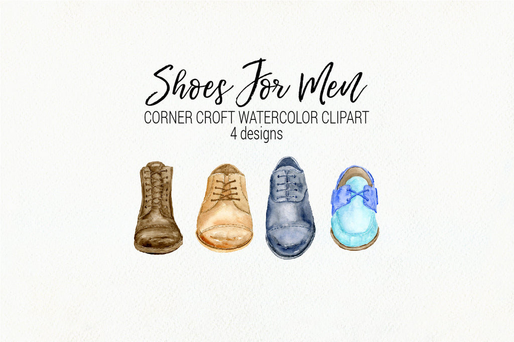 watercolor design of shoes for men, men's shoes, shoe design, corner croft design 