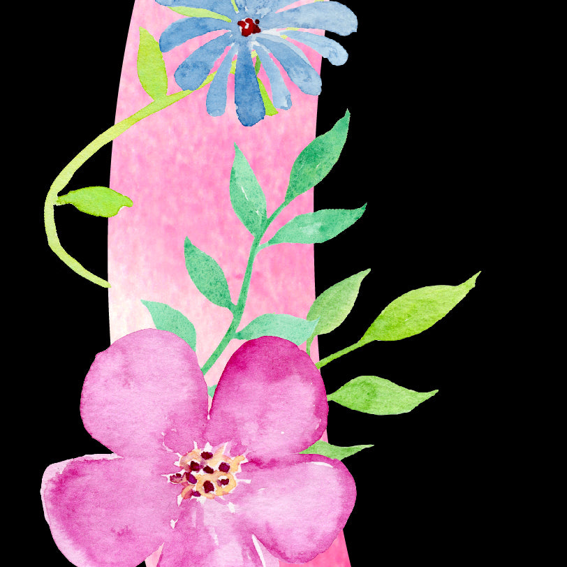 watercolor floral letter o, instant download, teen room deco, nursery deco, art print, alphabet O