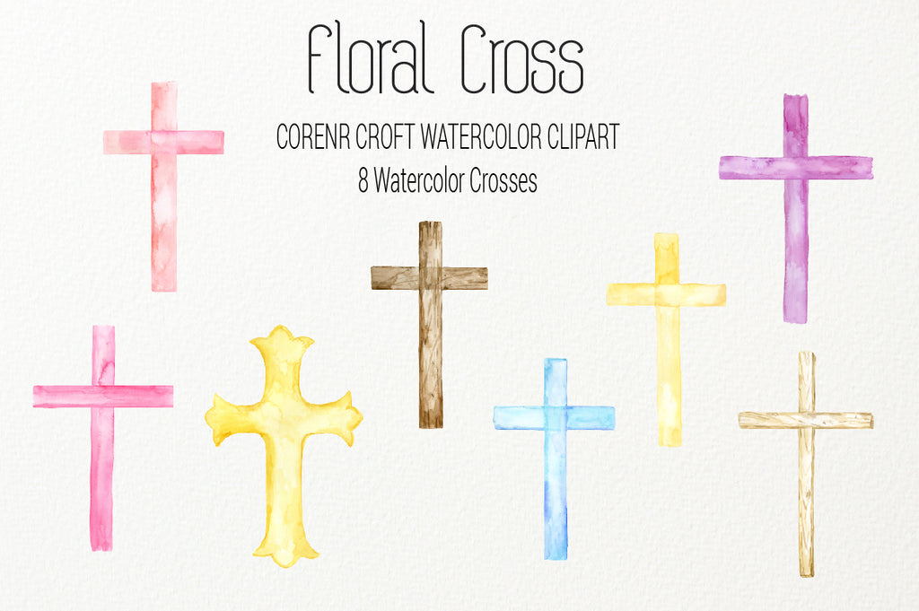watercolor wood cross, metal cross, watercolor cross, cross instant download 