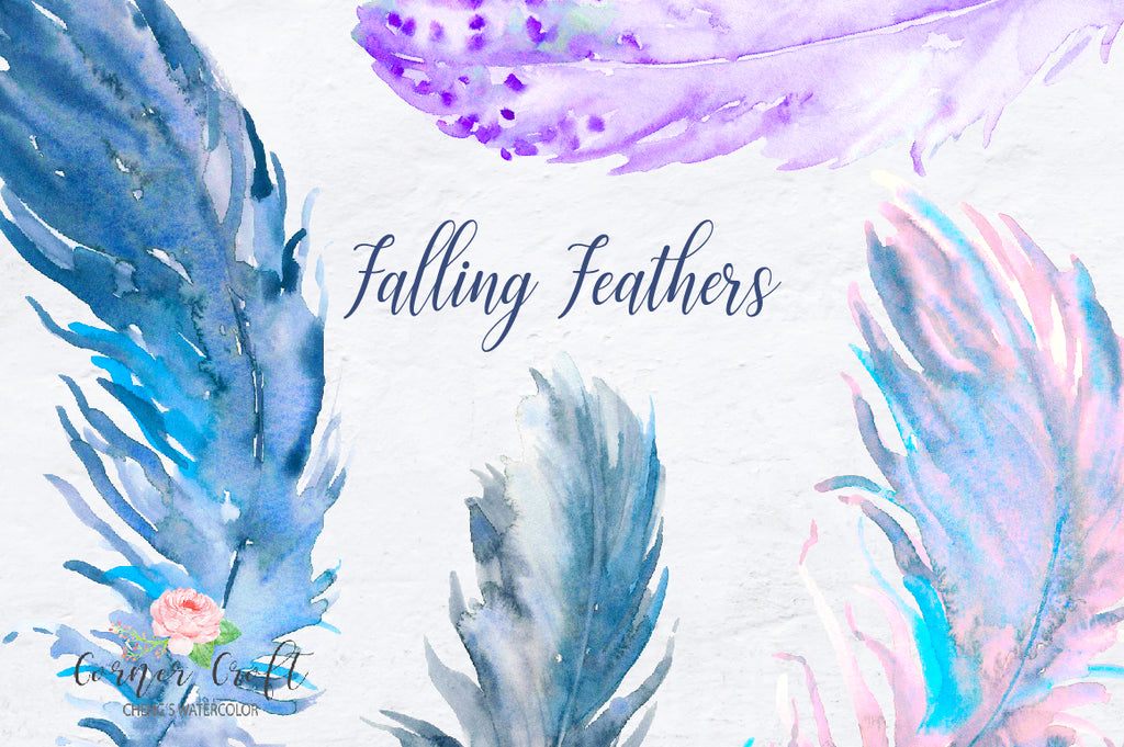 watercolor feathers for art print, abstract feather, boho feather