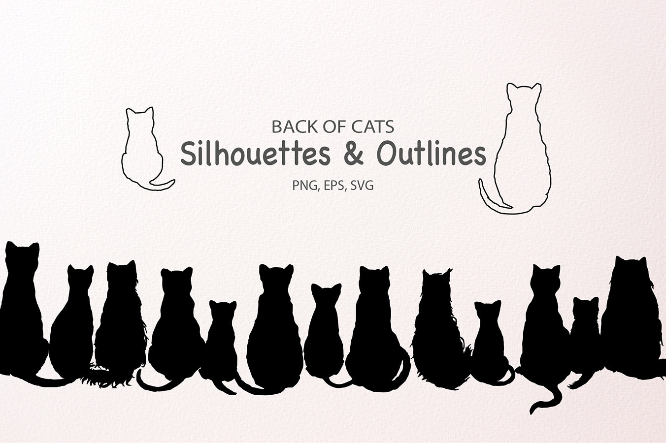 Back of Cat Vector SVG EPS digitla dowload – Corner Croft