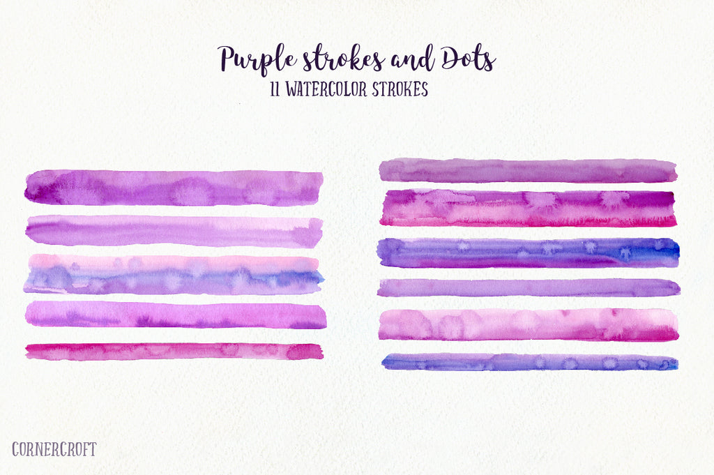 watercolor brush strokes, purple watercolor effect, purple stripes 