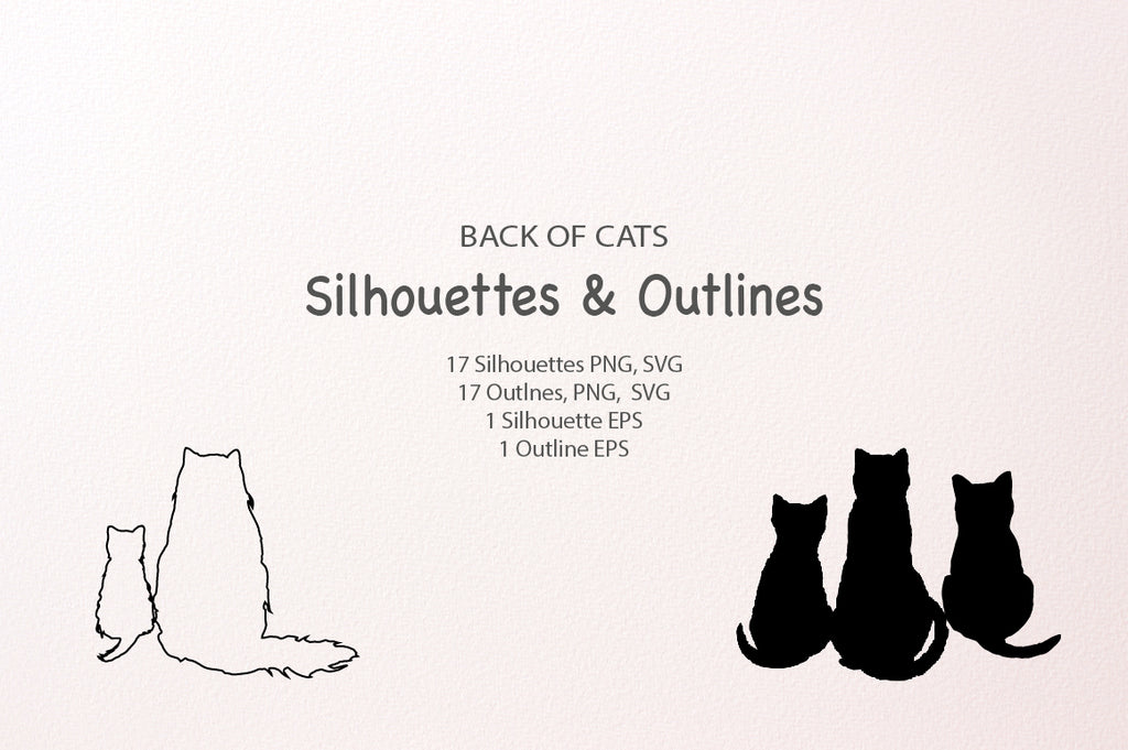 Back of Cat Vector SVG EPS digitla dowload – Corner Croft