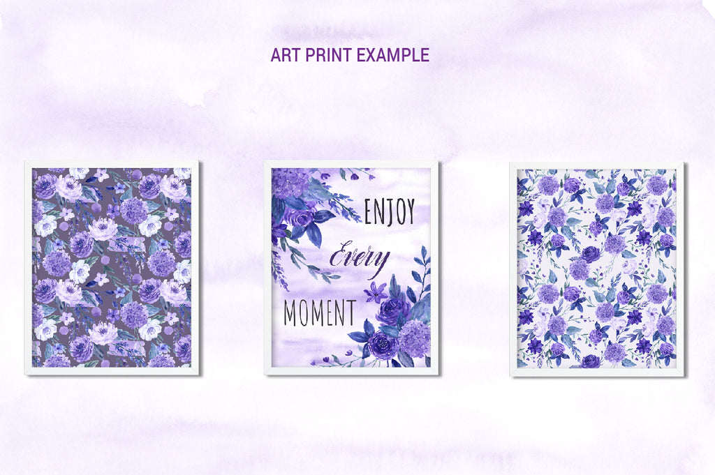 watercolour collection ultra violet, art print, wedding invitations 