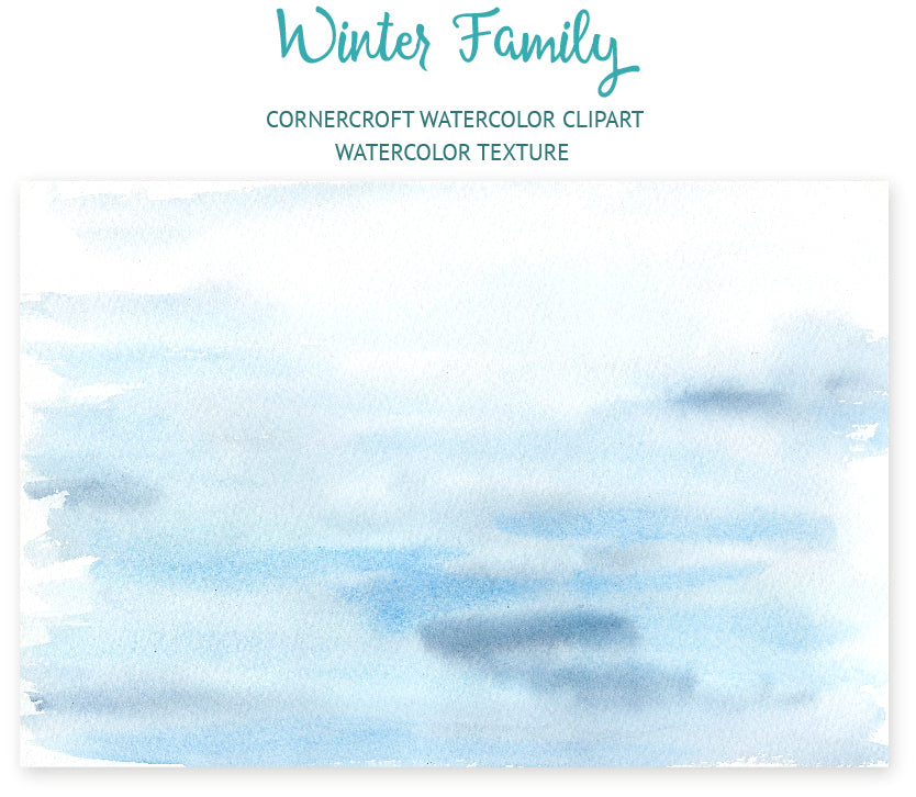 watercolor clipart winter family, watercolor texture